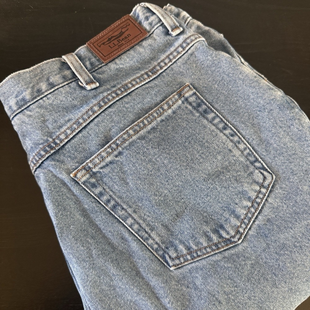 VTG LL Bean Mens Jeans 38x32 Fits 37x31 Comfort Adjustable Denim‎ Straight